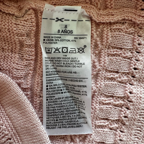 NWT Janie and Jack The Heights Sweater Dress Peachskin Sweater Dusty Light Pink - Picture 5 of 10